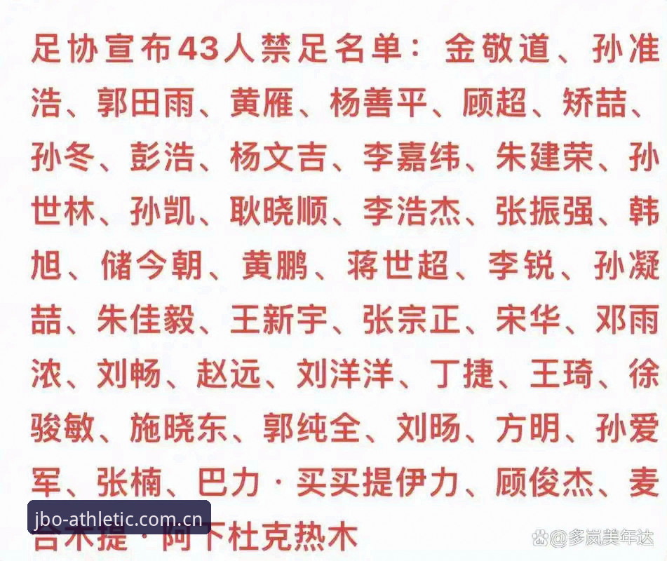 足协禁足名单VS行业清朗：对比分析65名从业人员的命运转折与JBO赛事直播平台观赛体验